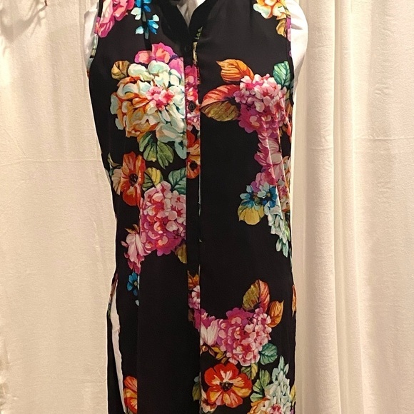 Womens Spence Colorful Flower Maxi Dress Sm/P Side Splits Cover Up - Picture 12 of 15